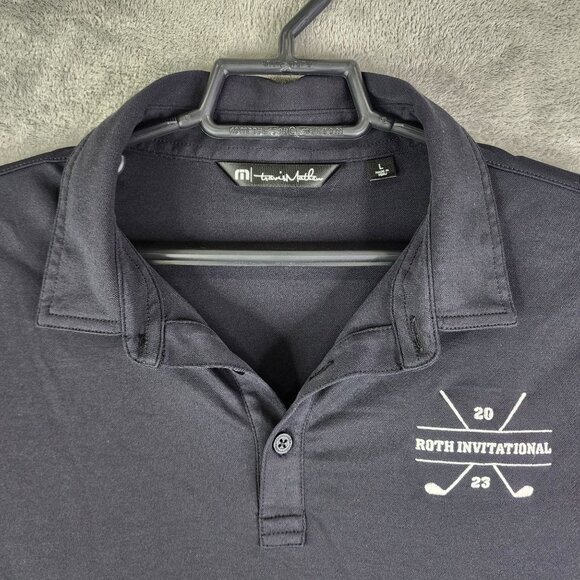 Mens Travis Mathew Black Polo Shirt Golf Short Sleeve Size L - Picture 4 of 11